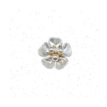 Fashion Jewelry Costume ABS Plastic Pearl with Zinc Alloy Flower Gold Color Plated Plating Charm Jewelry